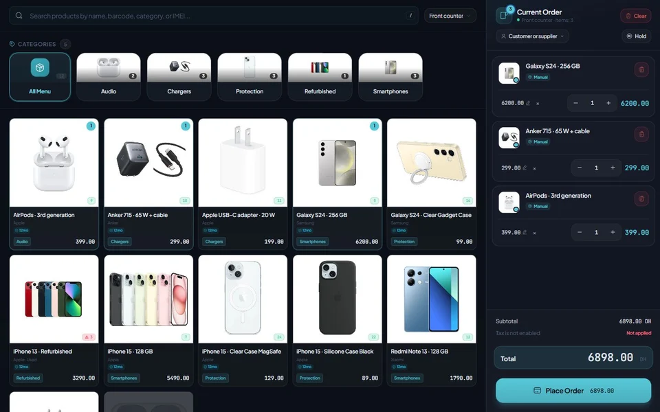 Kassivo checkout interface